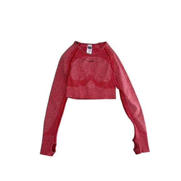 Gymshark Flex Long Sleeve Crop Top In Red Size Medium - Picture 1 of 8